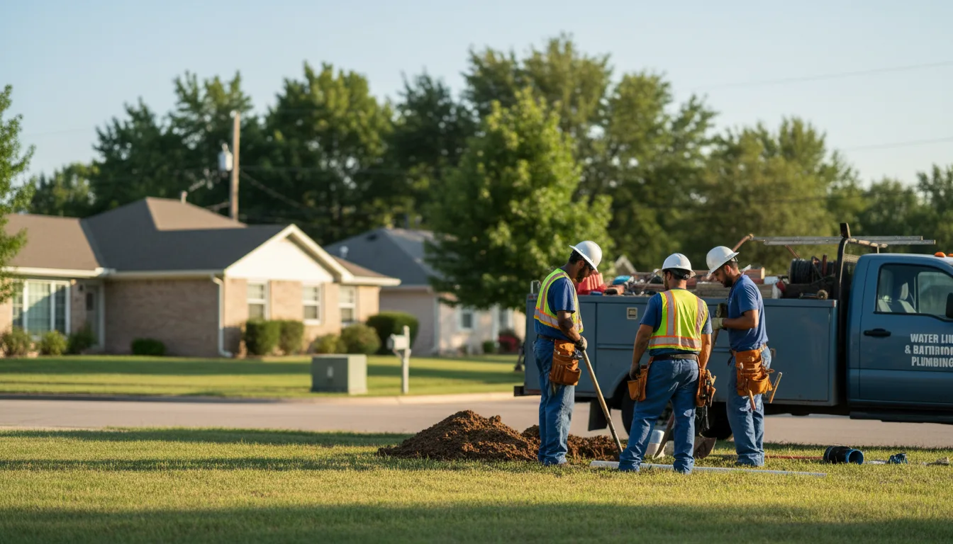 Residential water line and bathroom plumbing service in Marne, IA